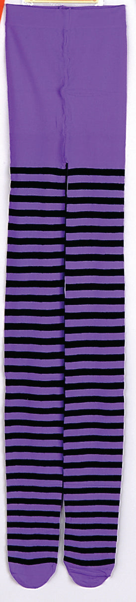 TIGHTS-AD PURPLE/BLACK STRIPE