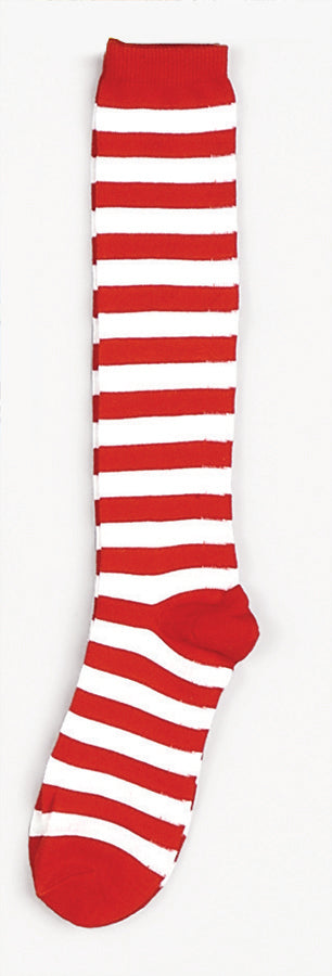 STRIPED SOCKS-RED/WHITE