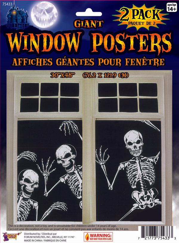 GIANT SKELETON WINDOW POSTER