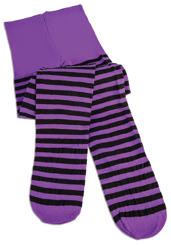 TIGHTS-CH PURPLE/BLACK STRIPE