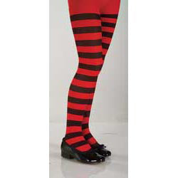 CHILD RD/BK STRIPE TIGHTS