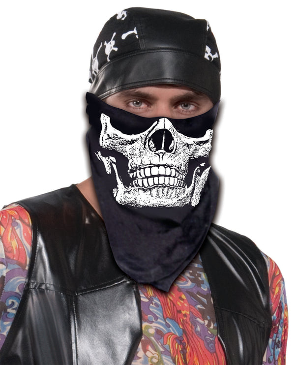 SKULL FACE BANDANA - BLACK