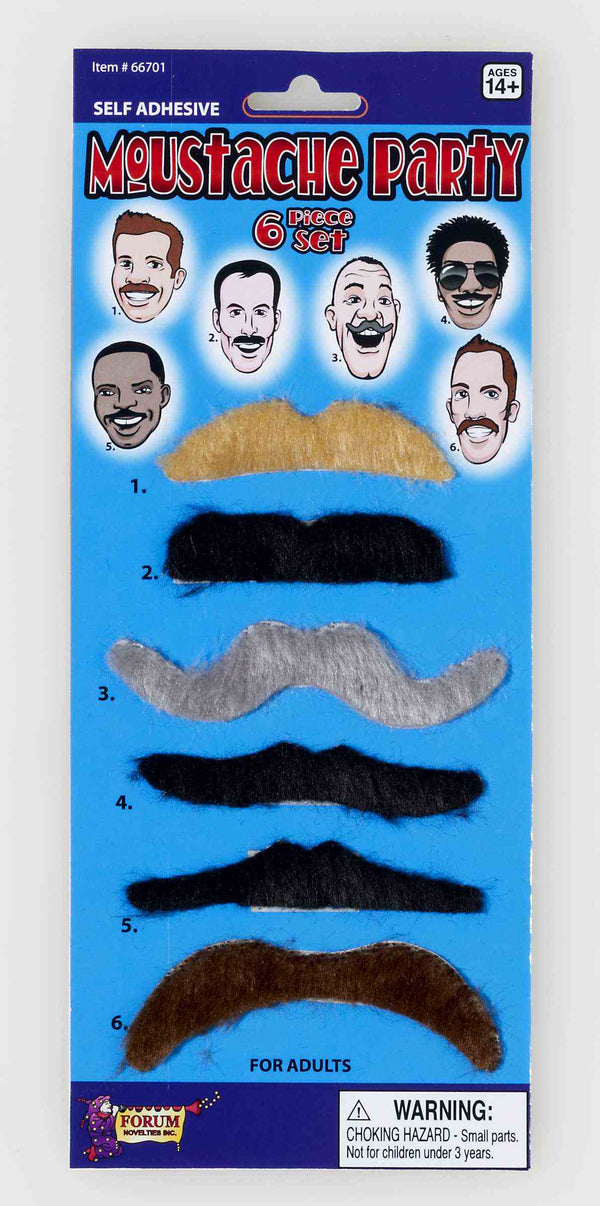 MOUSTACHE PARTY SET-6 PIECE