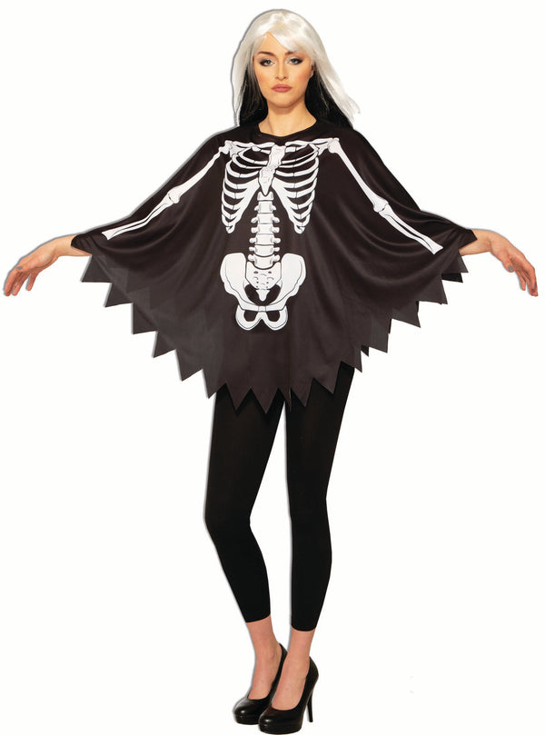 SKELETON BONES PONCHO BLK_STD