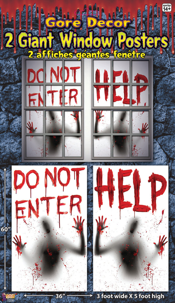 BLOODY WINDOW POSTERS-2PCS