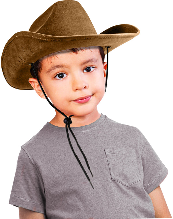 HAT-CHILD SUEDE COWBOY-BROWN