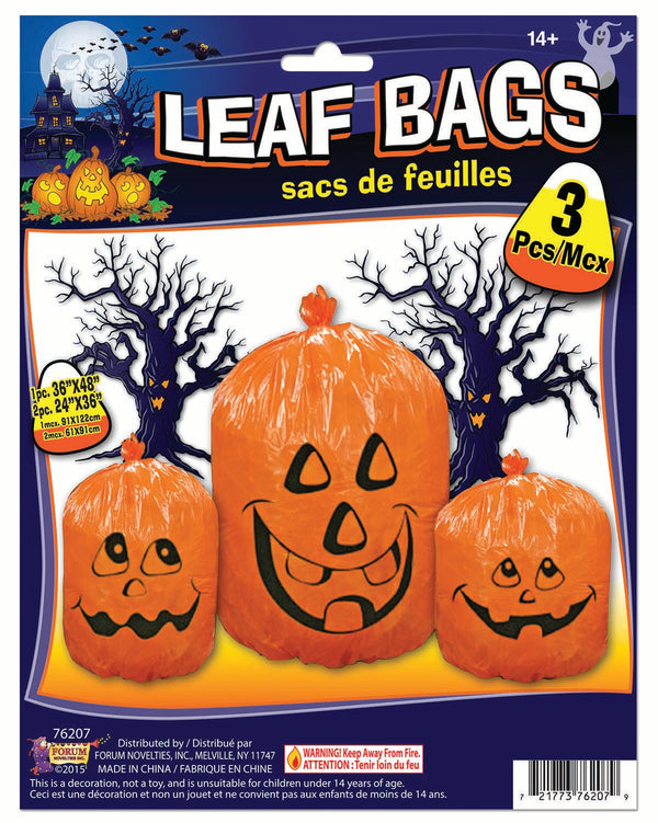 3PC LEAF BAGS - PUMPKIN