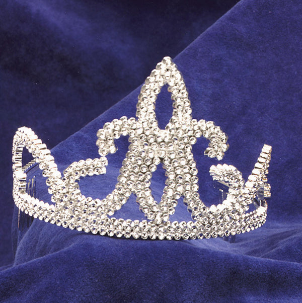 TIARA-PLASTIC W/ COMBS SILVER