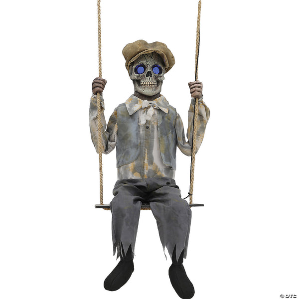 ANIMATED SWINGING SKELETAL BOY PROP