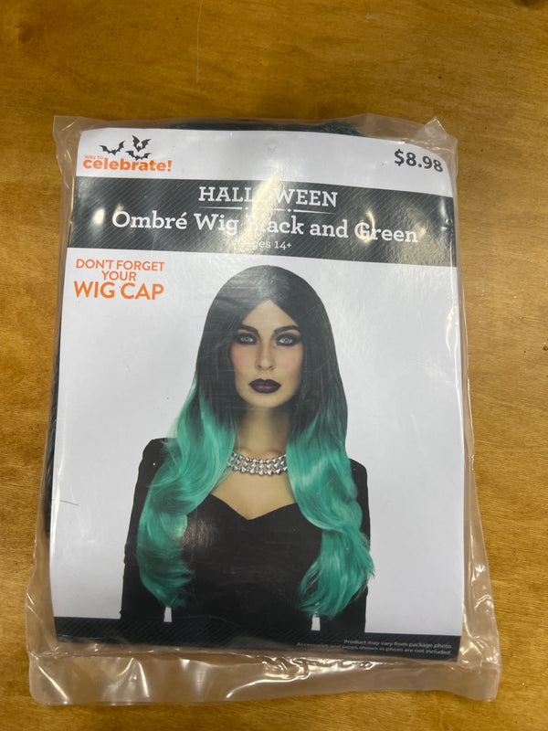 HALLOWEEN OMBRÉ WIG BLACK AND GREEN