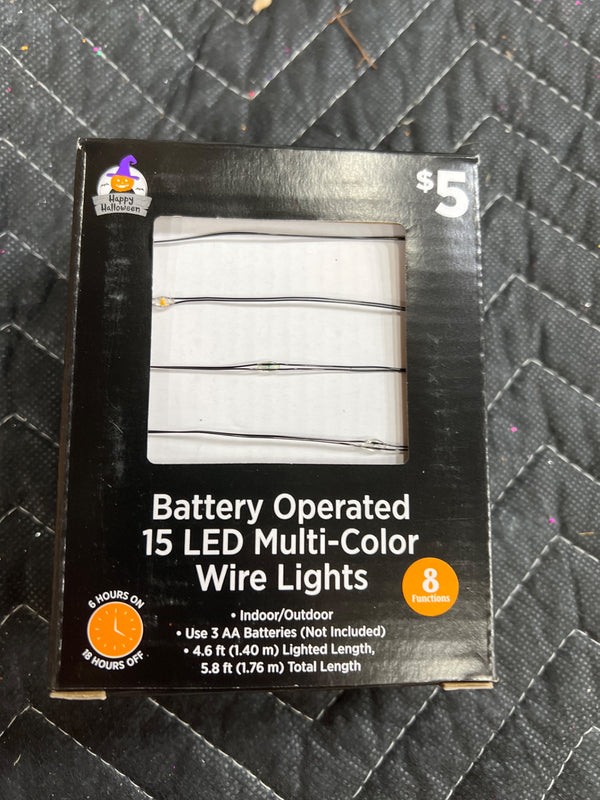 BATTERY OPERATED 15 LED MULTI COLOR WIRE LIGHTS