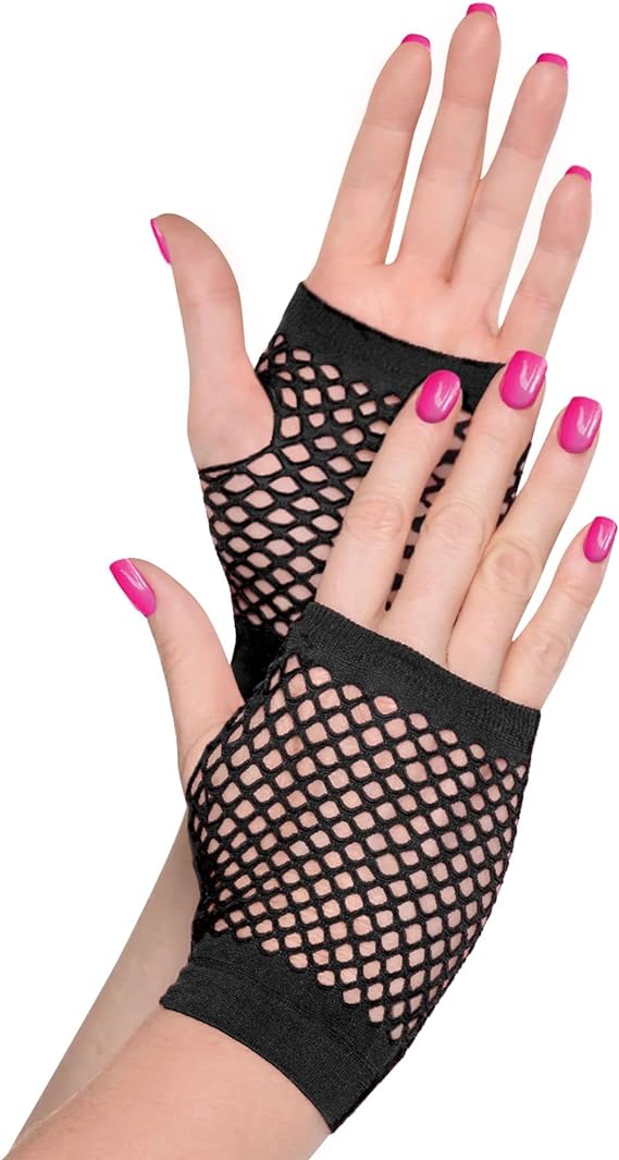 SHORT FISHNET GLOVES-BLACK